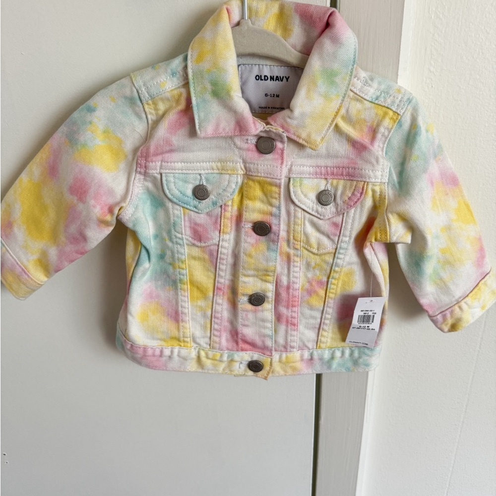Old Navy Kids' Pastel Tie-Dye Denim Jacket 6-12M